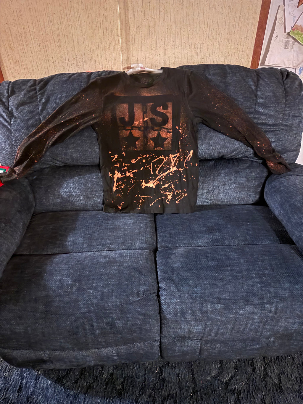 Just Success Hand-Designed Graphic Long Sleeve Black Tee