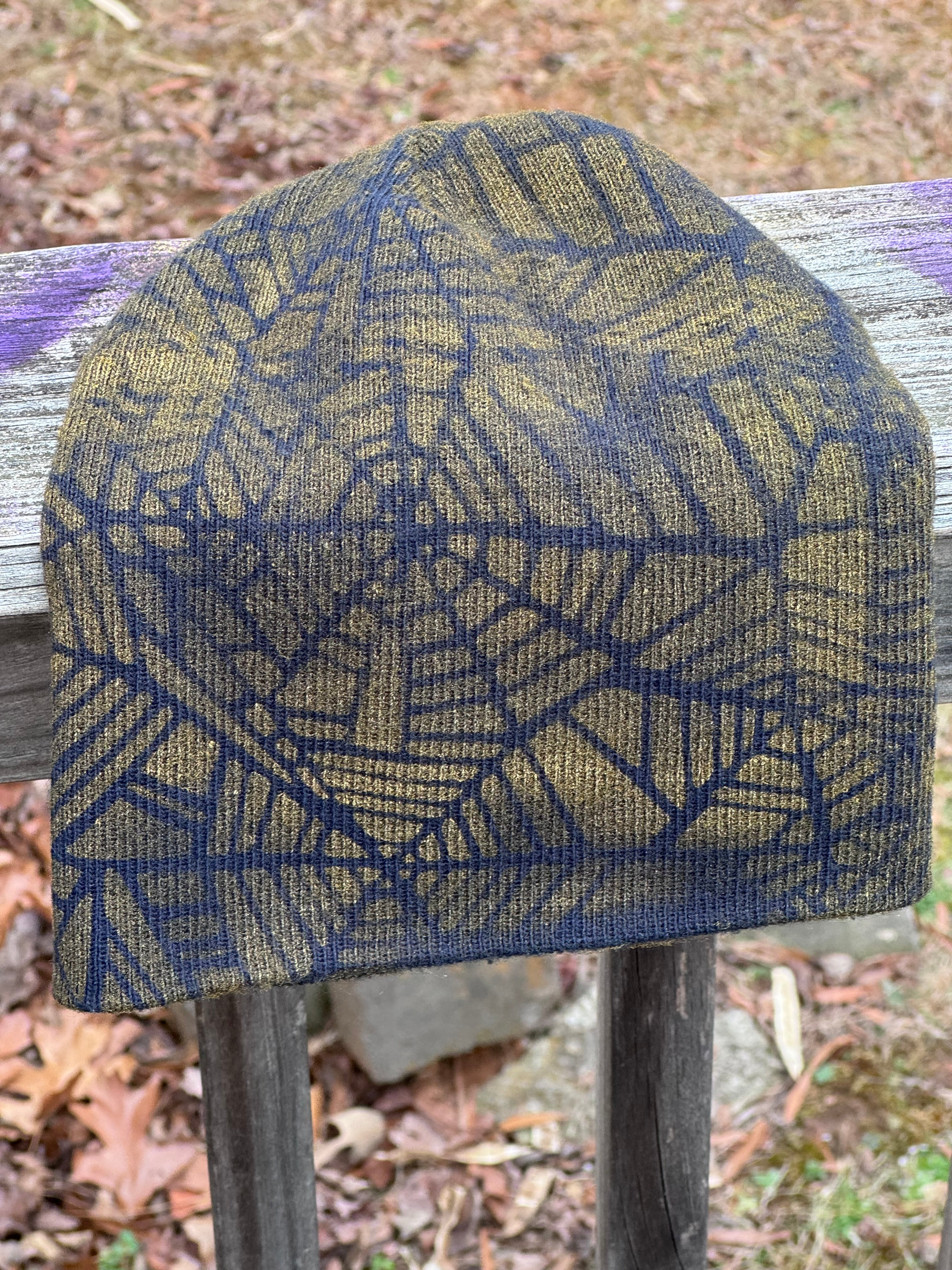 Just Success Blue & Gold Spider Web Knit Cap - Limited Edition Skully