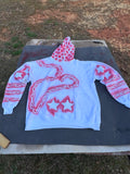 Just Success White & Red Custom Hoodie - Hand-Designed Streetwear