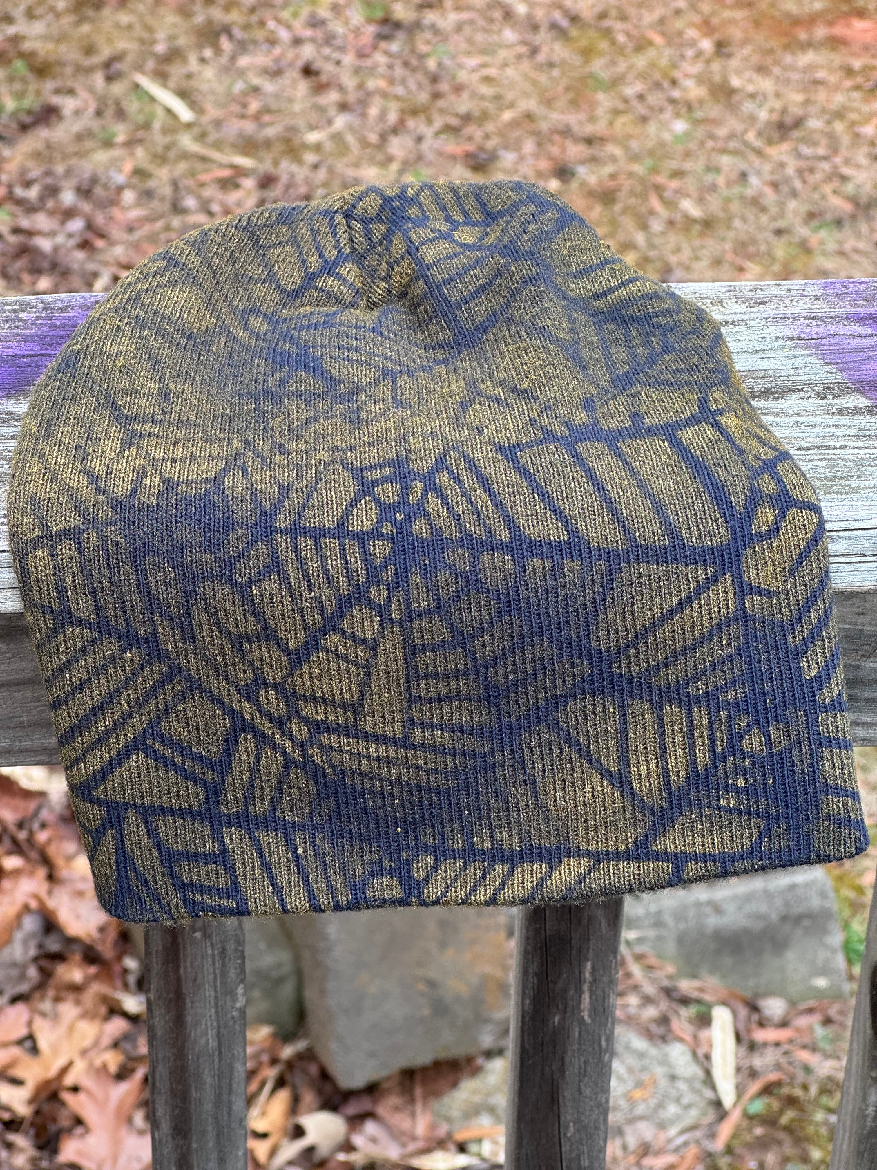 Just Success Blue & Gold Spider Web Knit Cap - Limited Edition Skully