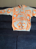 Orange on White Custom Hoodie - Bold Hand-Designed Streetwear